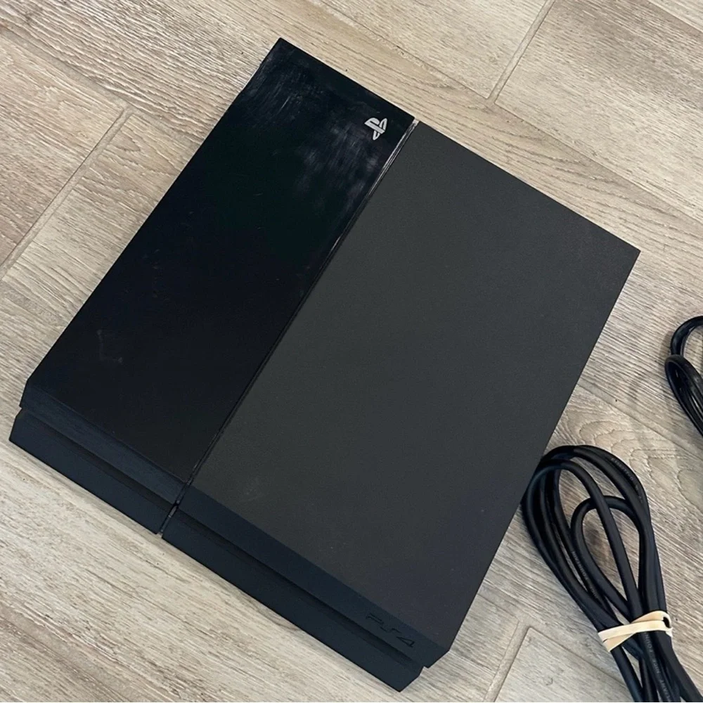 Sony PlayStation 4 Slim Matte and Gloss Black Console with Cables